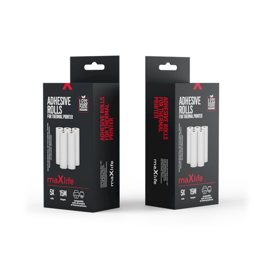 Maxlife adhesive roll set for thermal printer