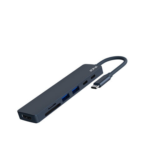 JCPal Linx USB-C 7in1 Hub(2*USB3.0+USB C3.1+HDMI/60Hz+SD/TF3.0+PD100W) - Indigo