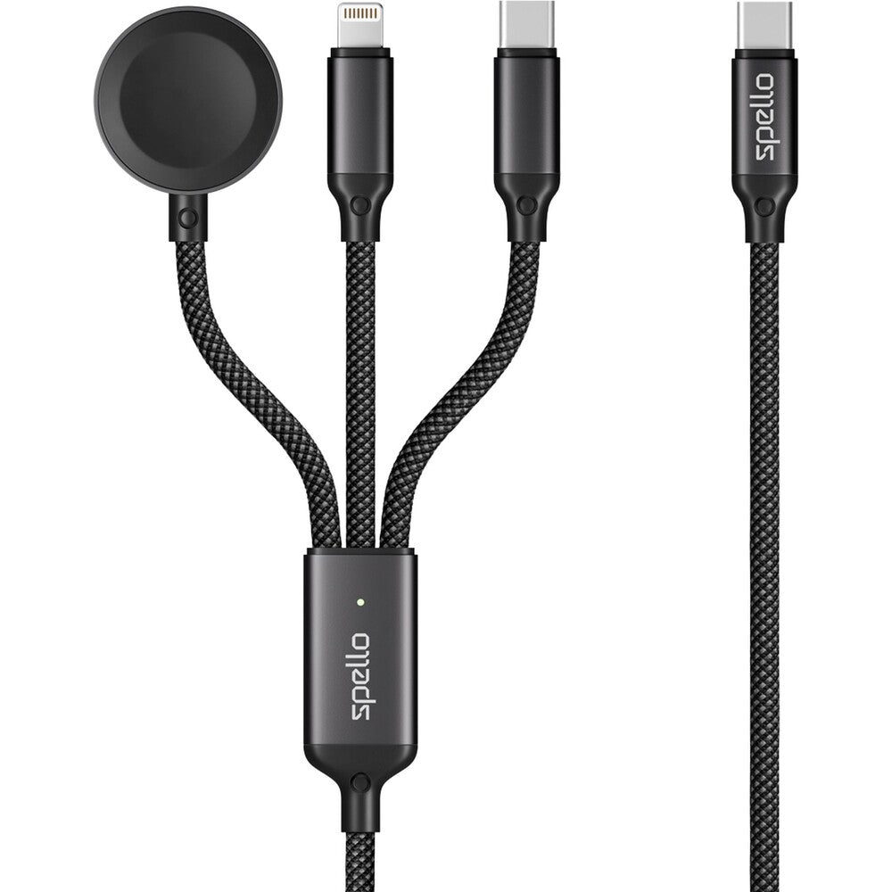 Spello 3in1 Cable USB-C to USB-C, Lightning & Apple Watch 1.2m
