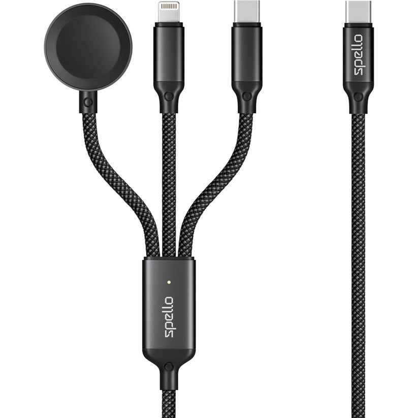 Spello 3in1 Cable USB-C to USB-C, Lightning & Apple Watch 1.2m