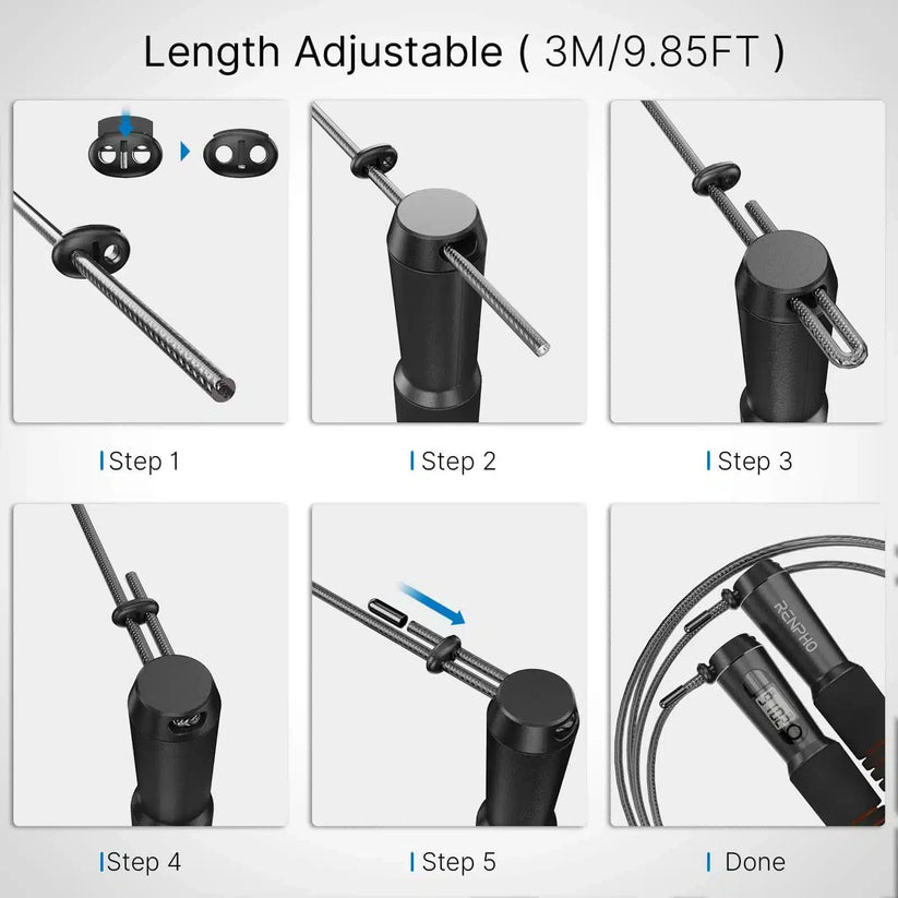 Renpho Smart Jump Rope - Black