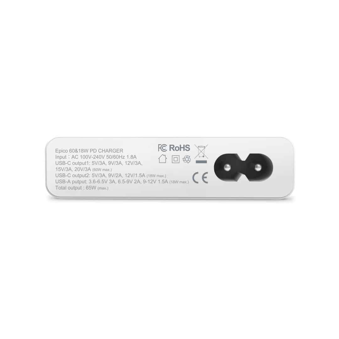 Epico 60W & 18W PD Charger - White