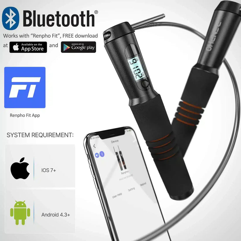 Renpho Smart Jump Rope - Black