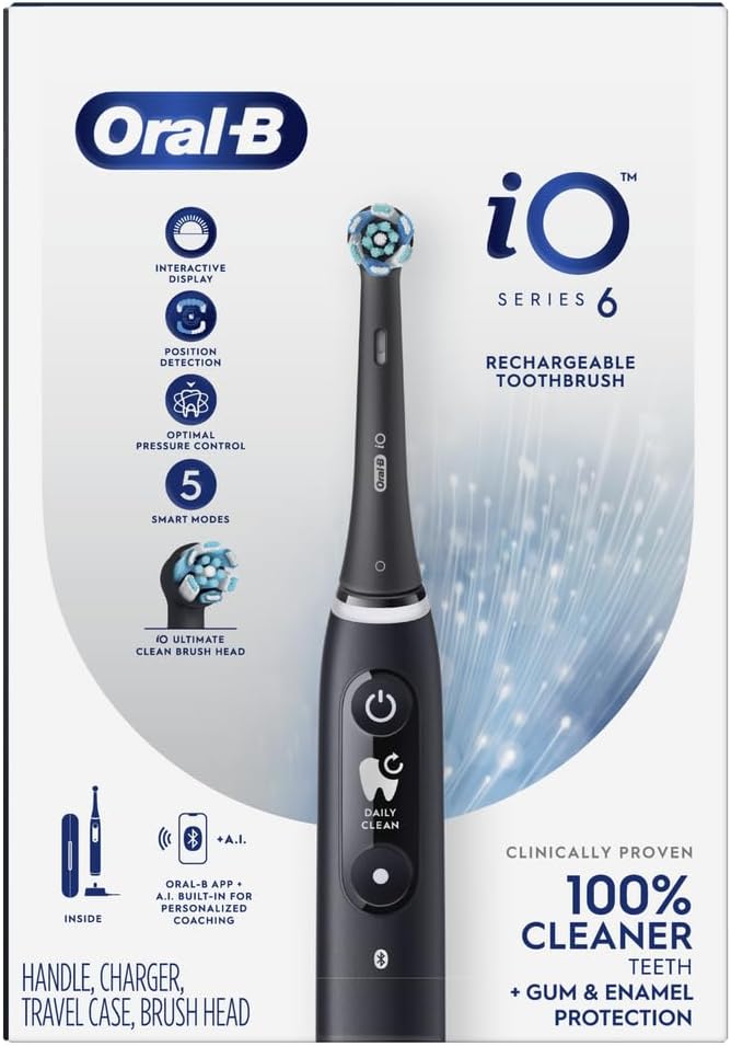 Oral B iO S6 Rech Electric Toothbrush Magnetic Black Lava