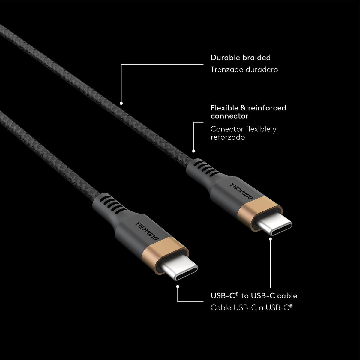 Duracell Toughened USB Cable USB-C to USB-C