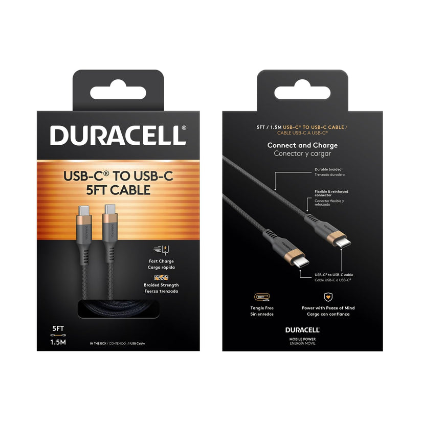 Duracell Toughened USB Cable USB-C to USB-C