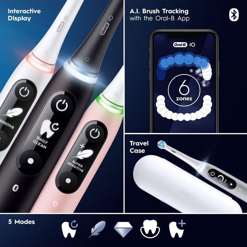 Oral B iO S6 Rech Electric Toothbrush Magnetic Black Lava
