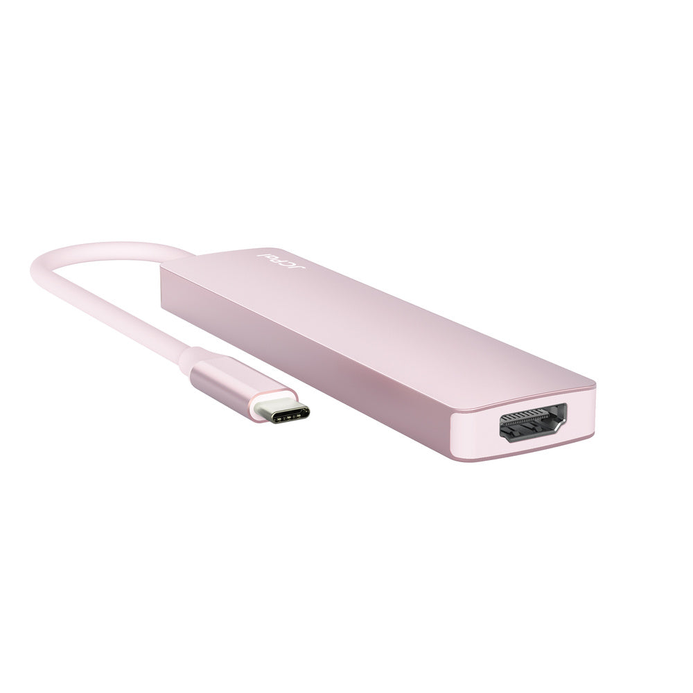 JCPal Linx USB-C 7in1 Hub(2*USB3.0+USB C3.1+HDMI/60Hz+SD/TF3.0+PD100W) - Blush