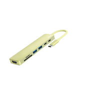 JCPal Linx USB-C 7in1 Hub(2*USB3.0+USB C3.1+HDMI/60Hz+SD/TF3.0+PD100W) - Citrus