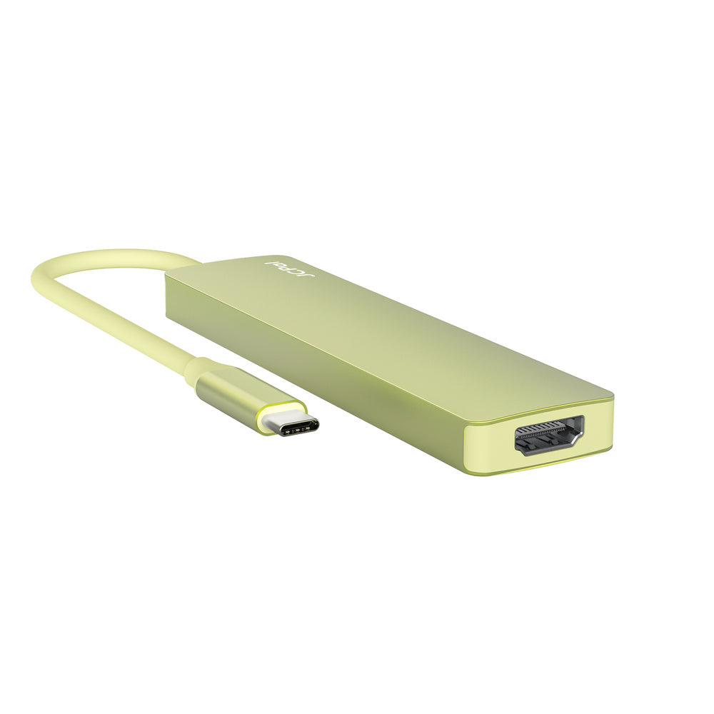 JCPal Linx USB-C 7in1 Hub(2*USB3.0+USB C3.1+HDMI/60Hz+SD/TF3.0+PD100W) - Citrus