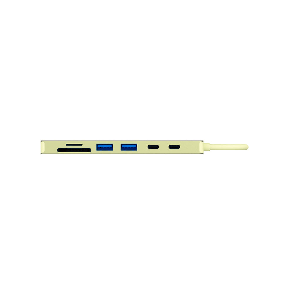 JCPal Linx USB-C 7in1 Hub(2*USB3.0+USB C3.1+HDMI/60Hz+SD/TF3.0+PD100W) - Citrus