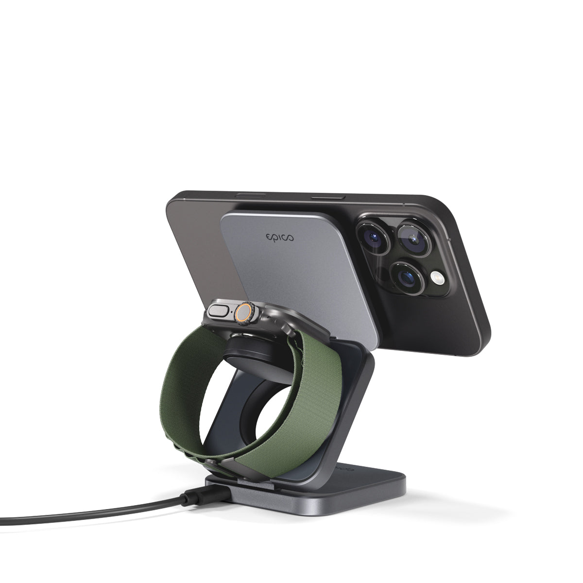 Epico UltraBase 3in1 FoldMag+WirelCharg Stand EF30-SpaceGray