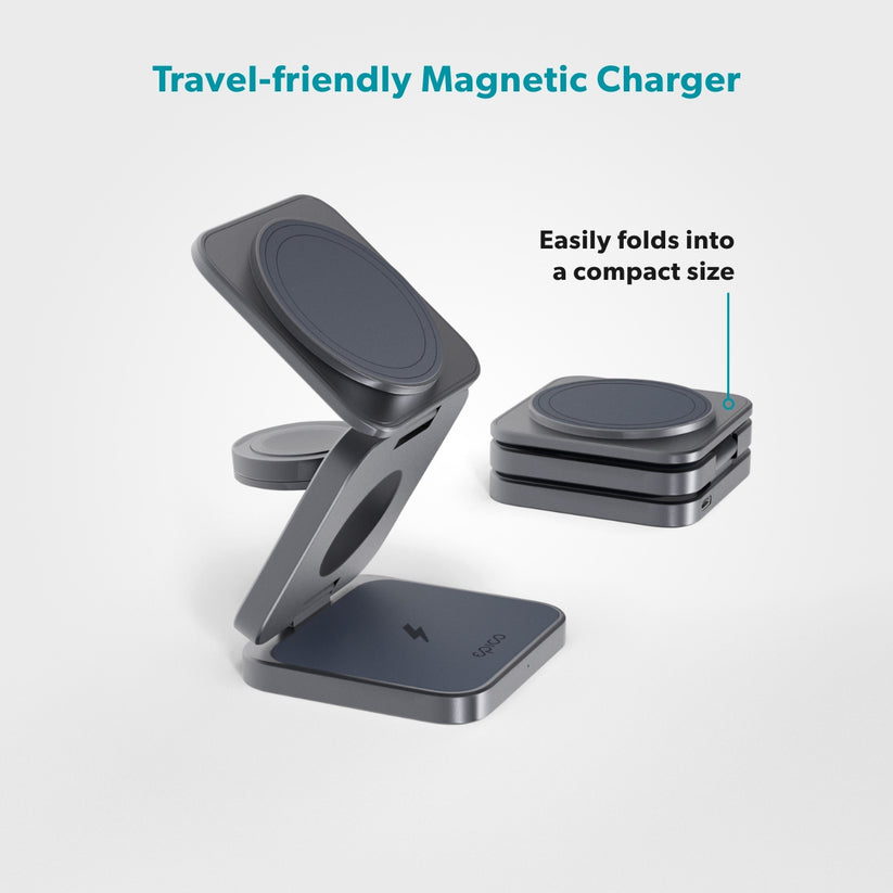 Epico UltraBase 3in1 FoldMag+WirelCharg Stand EF30-SpaceGray