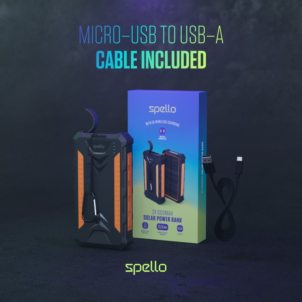 Spello 24,000mAh Solar Power Bank