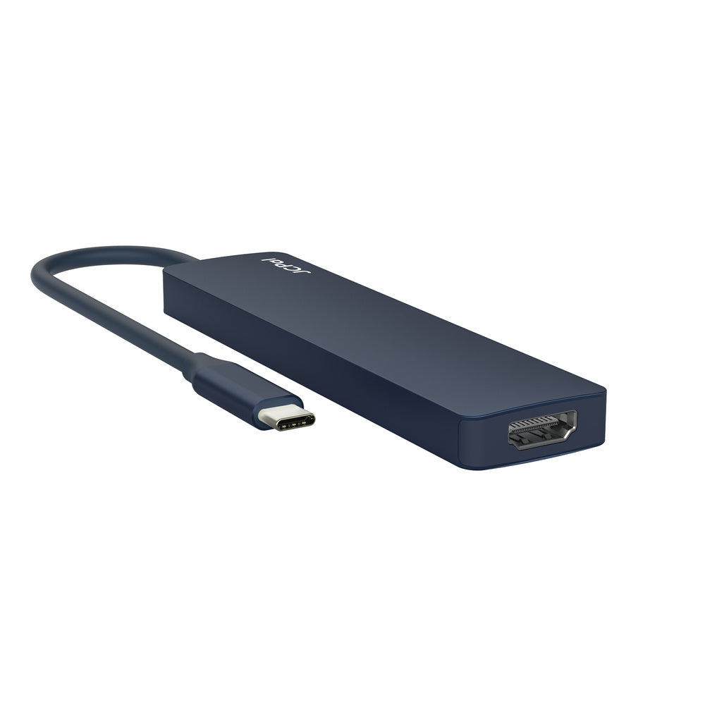 JCPal Linx USB-C 7in1 Hub(2*USB3.0+USB C3.1+HDMI/60Hz+SD/TF3.0+PD100W) - Indigo