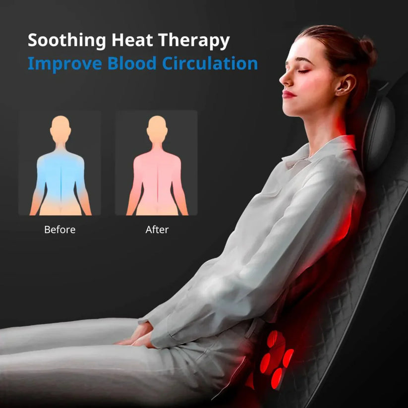 Renpho Neck & Back Massage Cushion - S Shaped - Black