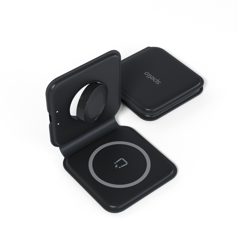 Spello 2in1 Portable Wireless Charger in Black