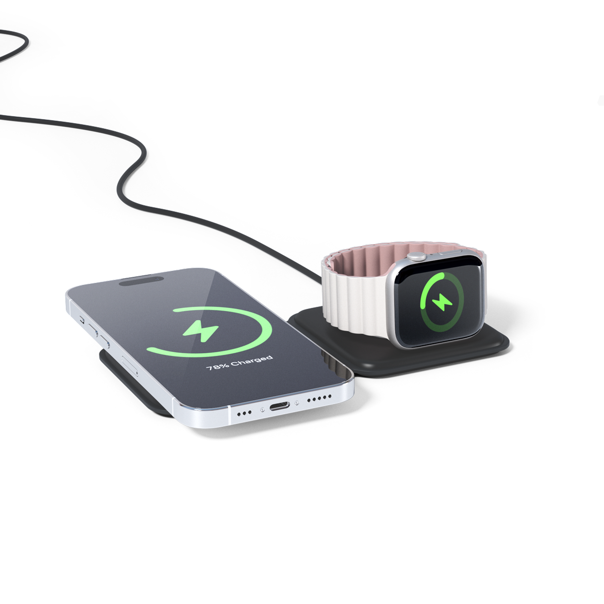 Spello 2in1 Portable Wireless Charger in Black