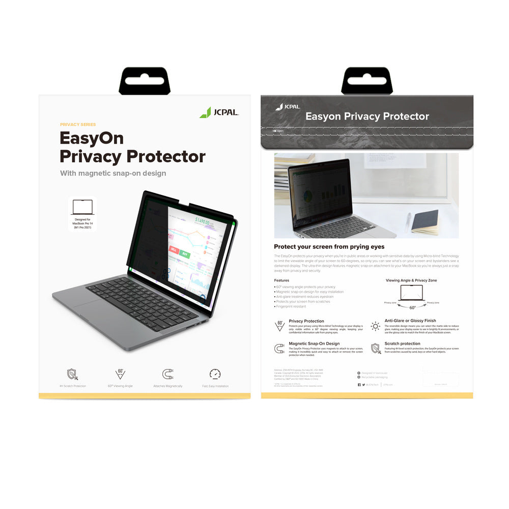 JCPal EasyOn Privacy Protector MacBook Pro16 M1,M2