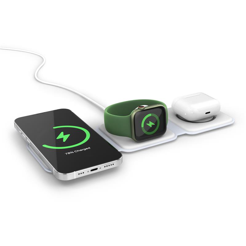 Spello 3in1 Portable Wireless Charger in White