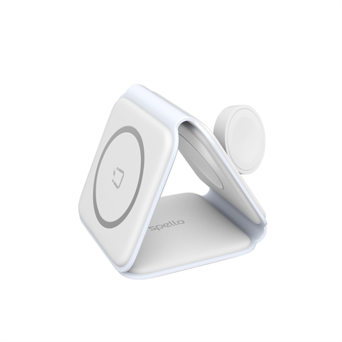 Spello 3in1 Portable Wireless Charger in White