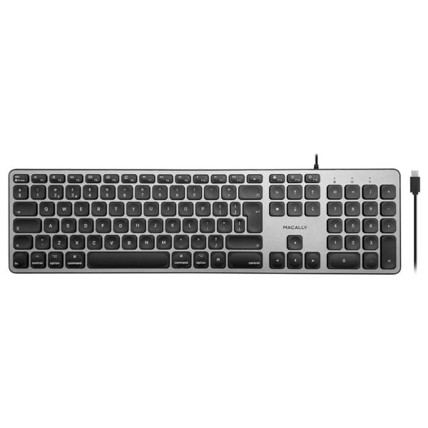 Macally Full Size USB-C Keyboard in Grey