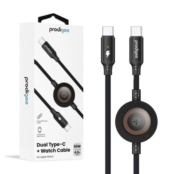 Prodigee Dual Type-C Cable & For Apple Watch 60W