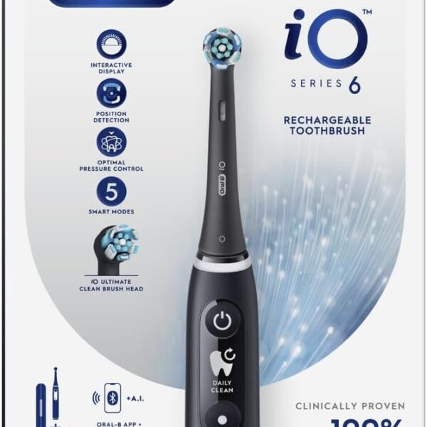 Oral B iO S6 Rech Electric Toothbrush Magnetic Black Lava